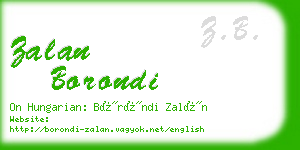 zalan borondi business card